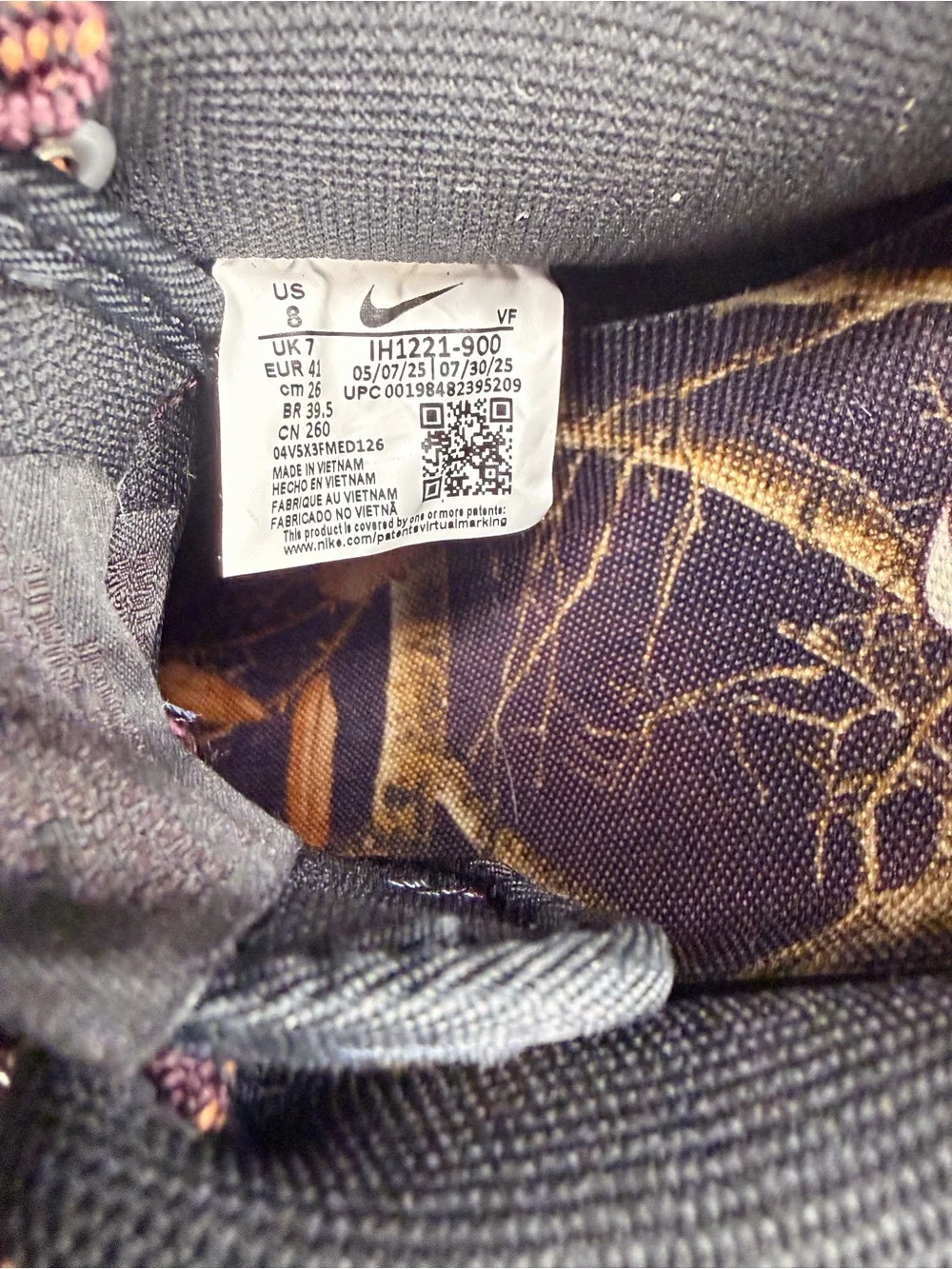 Nike Air Force 1 Low Realtree Camo Sneakers Size 8